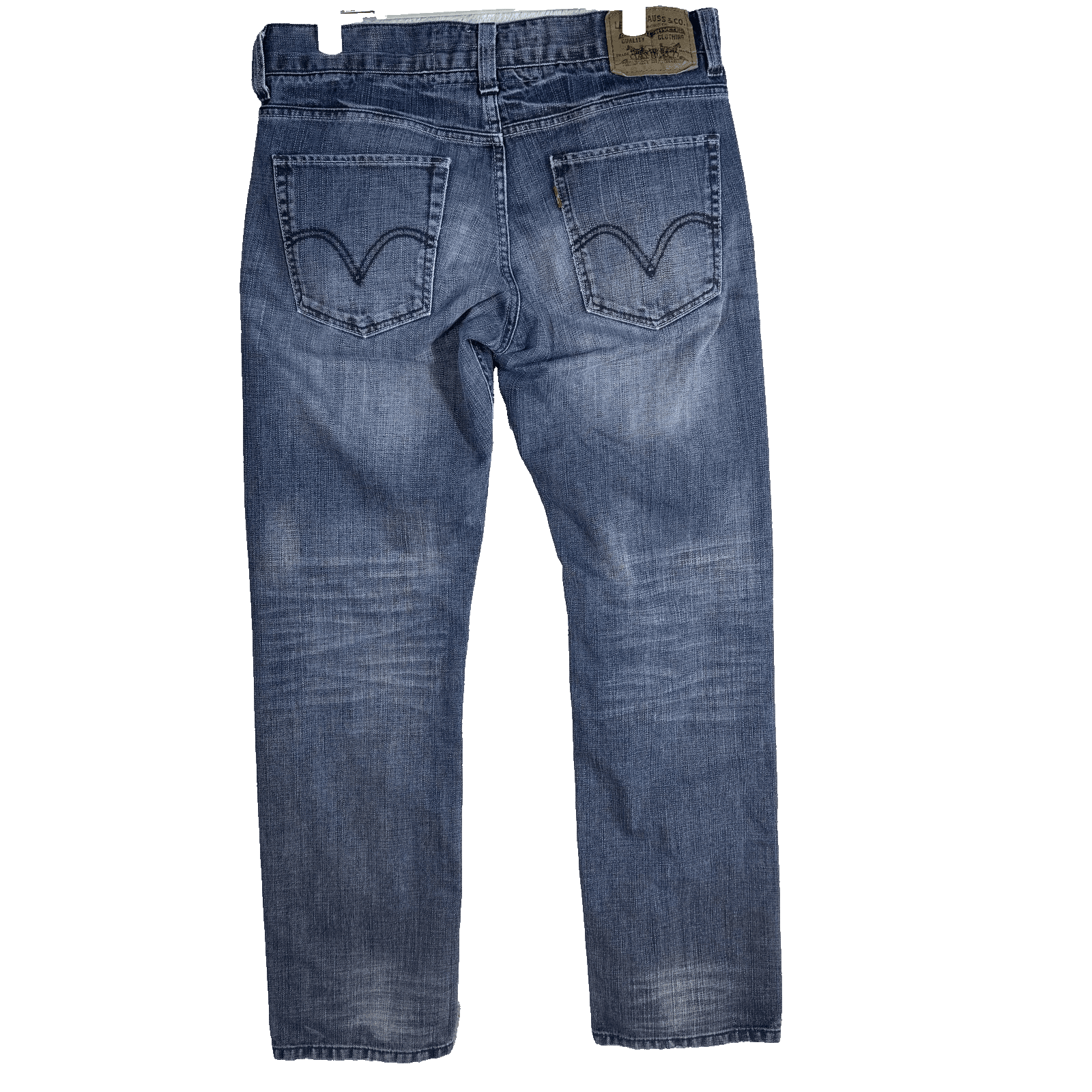 Levis 511 Jeans Mens 34x30 Blue Skinny Fit Whiskered Denim Stretch Medium Wash - Thumbnail 2