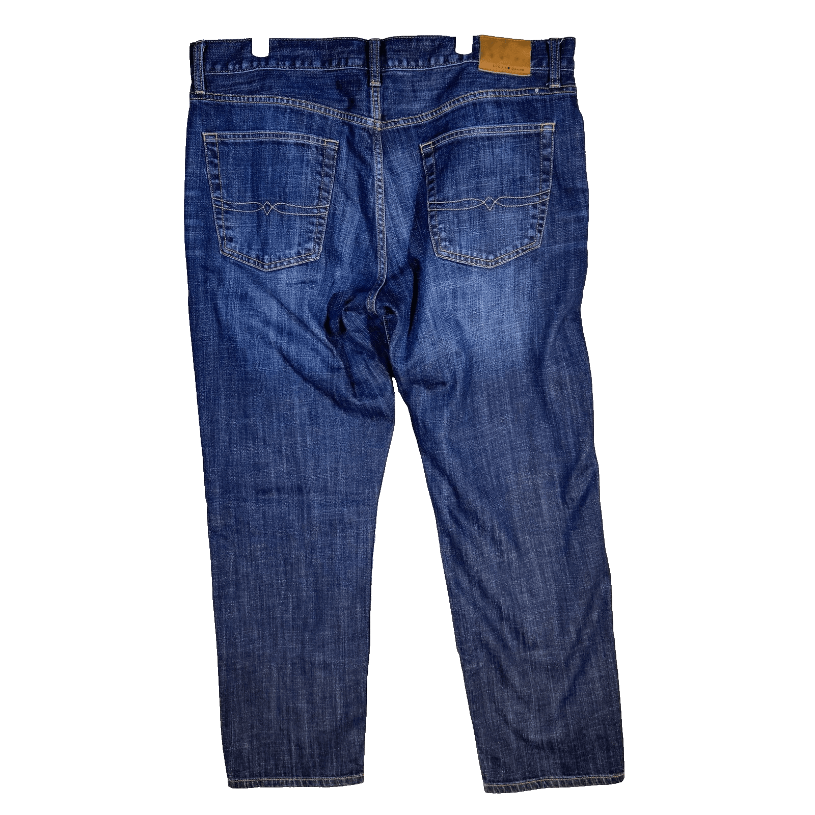 Lucky Brand Jeans Mens 38x30 Blue 221 Original Straight Whiskered Denim Pants - Thumbnail 2