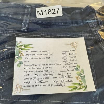 Dickies Carpenter Jeans Mens 50x32 Blue Relaxed Straight Denim Big Tall Workwear - Thumbnail 6