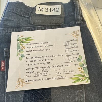 Levis 541 Jeans Mens 30x32 Blue Athletic Taper Stretch Denim Mid Wash Whiskered - Thumbnail 11