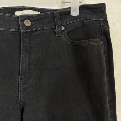 Levis 515 Boot Cut Jeans Womens 12/32 Black Rhinestone Mid Rise Stretch Denim - Thumbnail 5