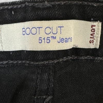 Levis 515 Boot Cut Jeans Womens 12/32 Black Rhinestone Mid Rise Stretch Denim - Thumbnail 10