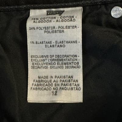 Levis 515 Boot Cut Jeans Womens 12/32 Black Rhinestone Mid Rise Stretch Denim - Thumbnail 11