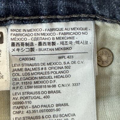 Levis 541 Jeans Mens 30x32 Blue Athletic Taper Stretch Denim Mid Wash Whiskered - Thumbnail 5