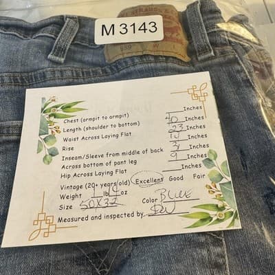 Levis 559 Jeans Mens 46x31 Blue Relaxed Straight Denim Big & Tall Medium Wash - Thumbnail 10