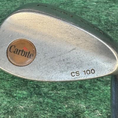 Vintage Carbite Check Mate L CS 100 Lob Wedge Mens RH Steel Silver Golf Club - Image 1
