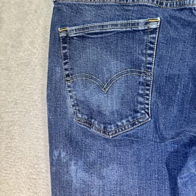 Levis 514 Jeans Mens 38x29 Blue Medium Wash Straight Leg Regular Fit Denim - Thumbnail 6