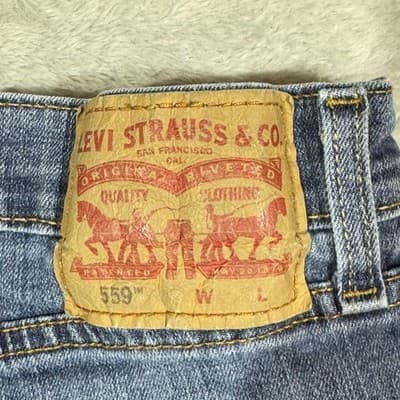 Levis 559 Jeans Mens 46x31 Blue Relaxed Straight Denim Big & Tall Medium Wash - Thumbnail 4