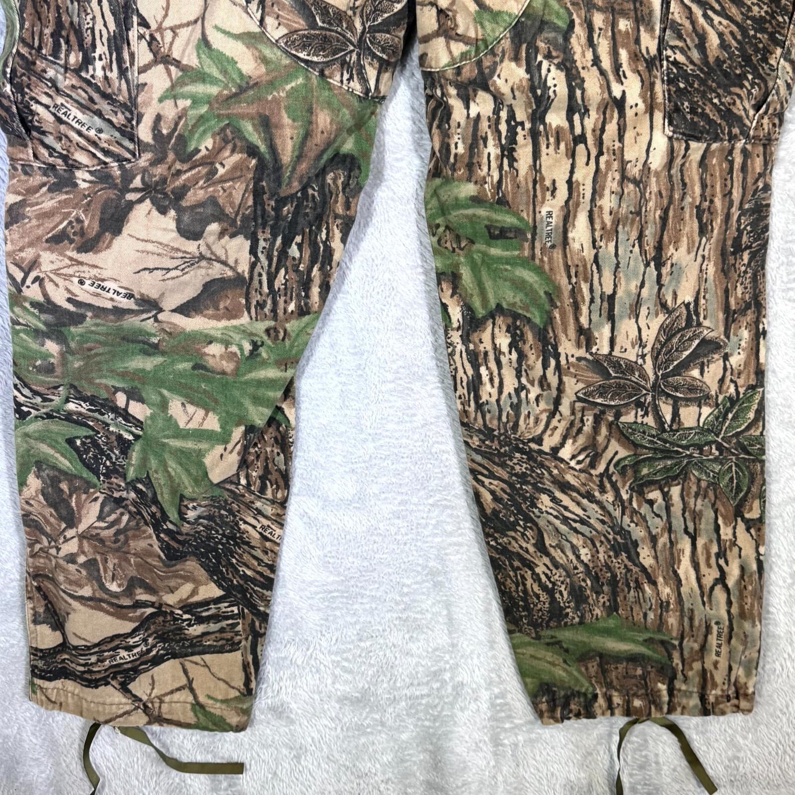 Rattlers Brand Cargo Pants Men 32 Brown Camo Cotton Hunting Outdoor Drawstring - Thumbnail 8