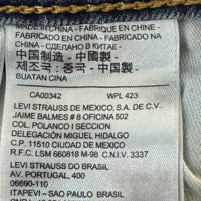 Levis 541 Jeans Mens 32x29 (31x32) Blue Athletic Taper Stretch Denim Medium Wash - Thumbnail 5