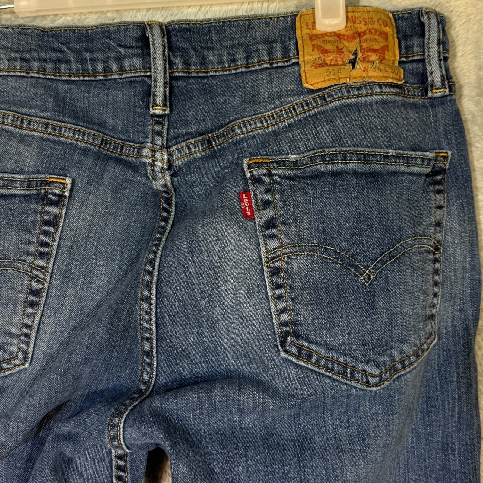 Levi’s 514 Men’s Jeans Straight Leg 34x30 Blue Denim Mid Rise 100% Cotton - Thumbnail 11