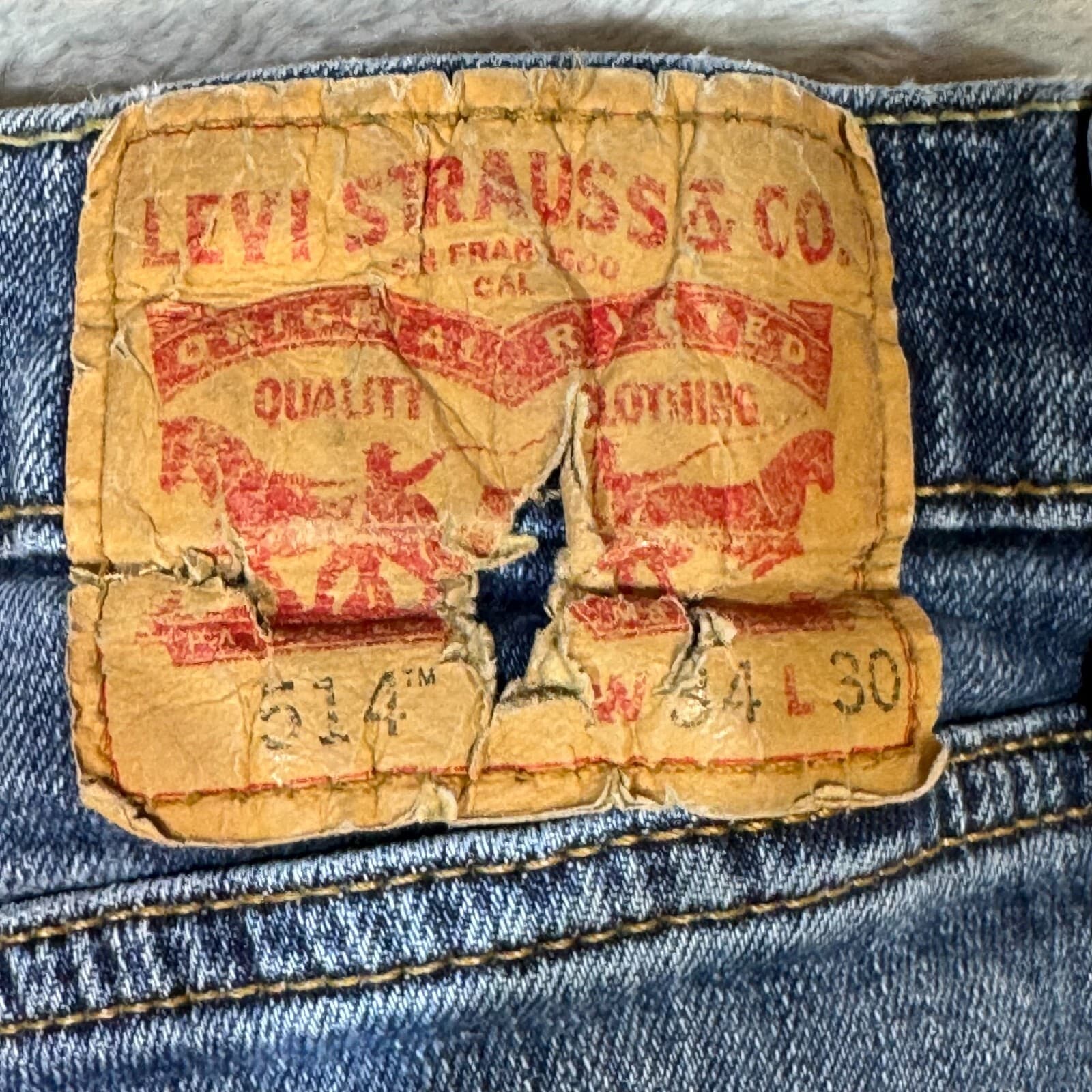 Levi’s 514 Men’s Jeans Straight Leg 34x30 Blue Denim Mid Rise 100% Cotton - Thumbnail 13