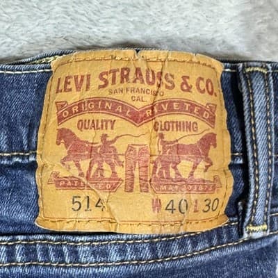 Levis 514 Jeans Mens 38x29 Blue Medium Wash Straight Leg Regular Fit Denim - Thumbnail 7