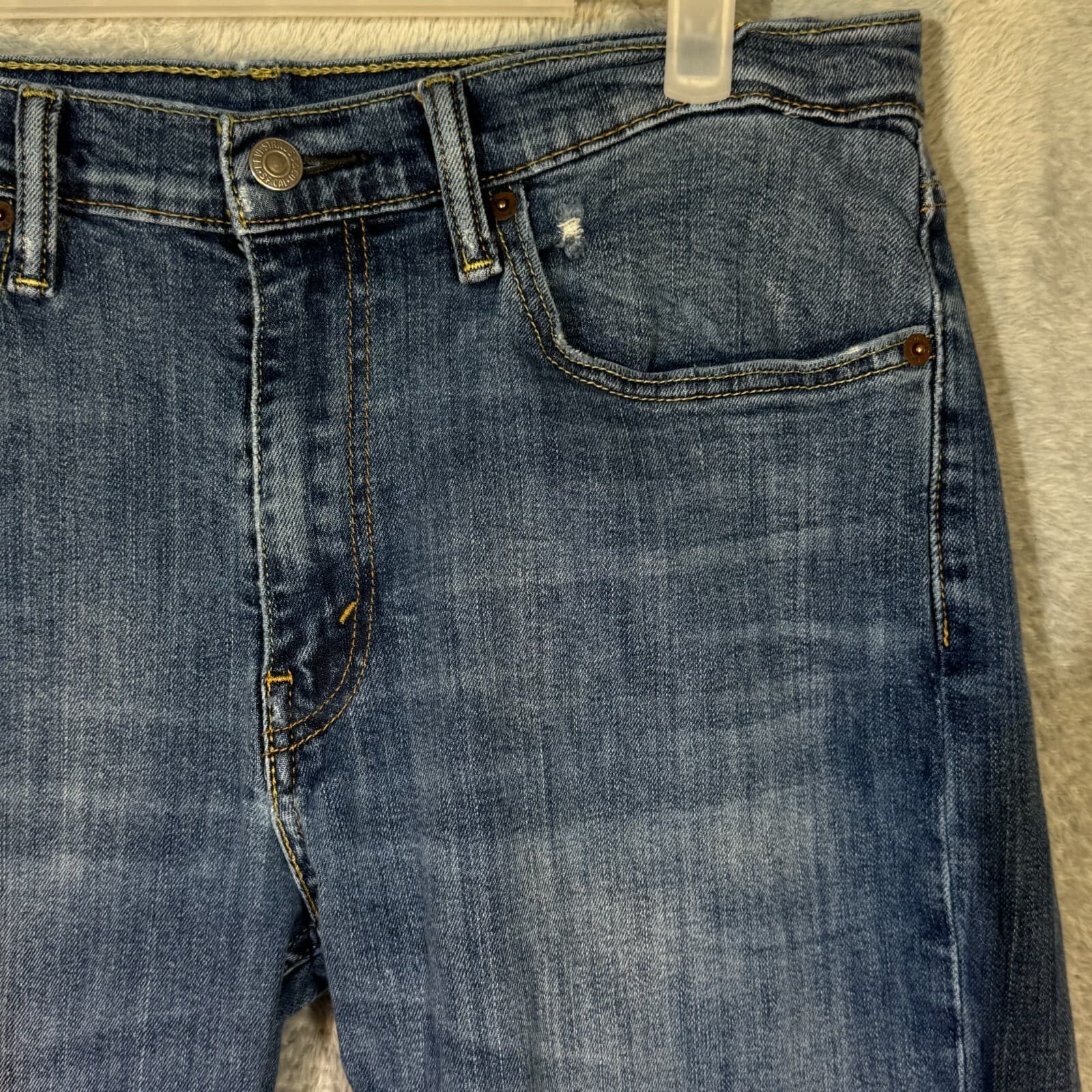 Levi’s 514 Men’s Jeans Straight Leg 34x30 Blue Denim Mid Rise 100% Cotton - Thumbnail 7