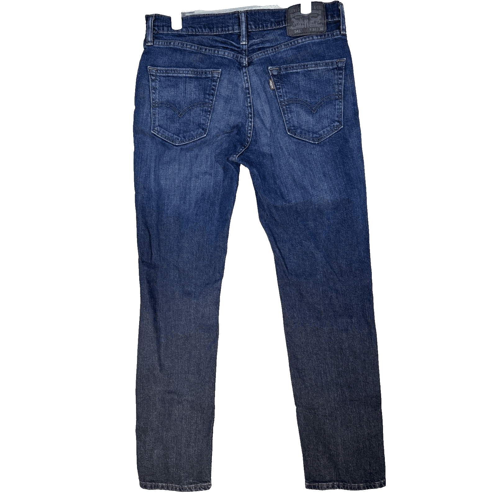 Levis 541 Jeans Mens 30x32 Blue Athletic Taper Stretch Denim Mid Wash Whiskered - Thumbnail 2