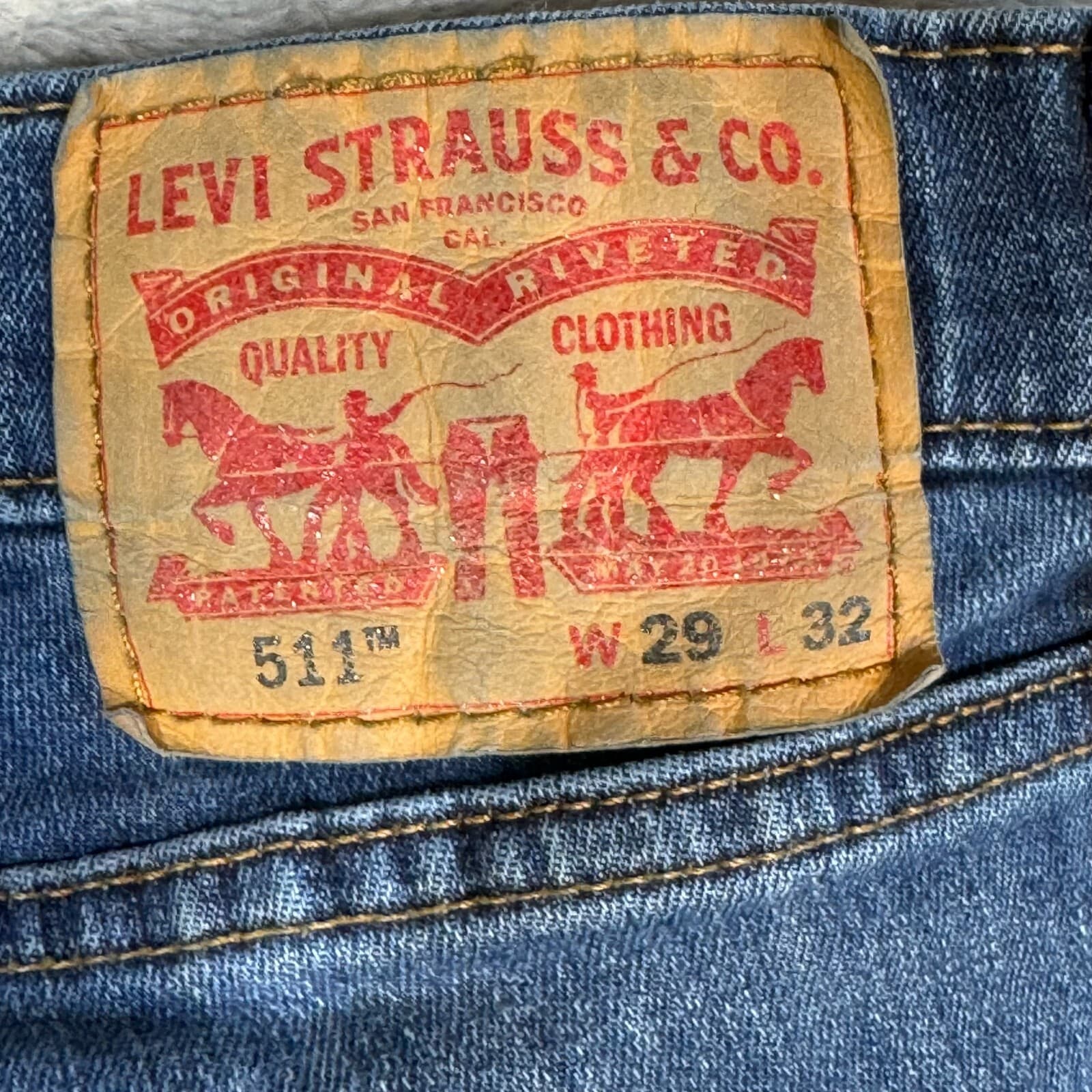Levi’s 511 Mens Jeans Straight Leg 29x32 Blue Stretch Denim Medium Wash - Thumbnail 6