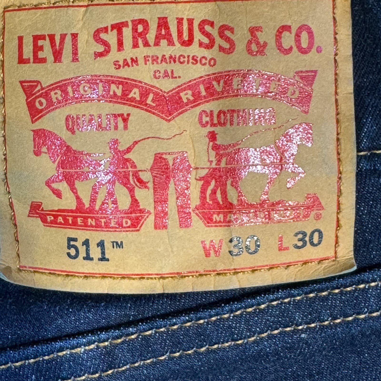Levi’s 511 Mens Jeans Straight Leg 30x30 Blue Stretch Denim Dark Wash - Thumbnail 10