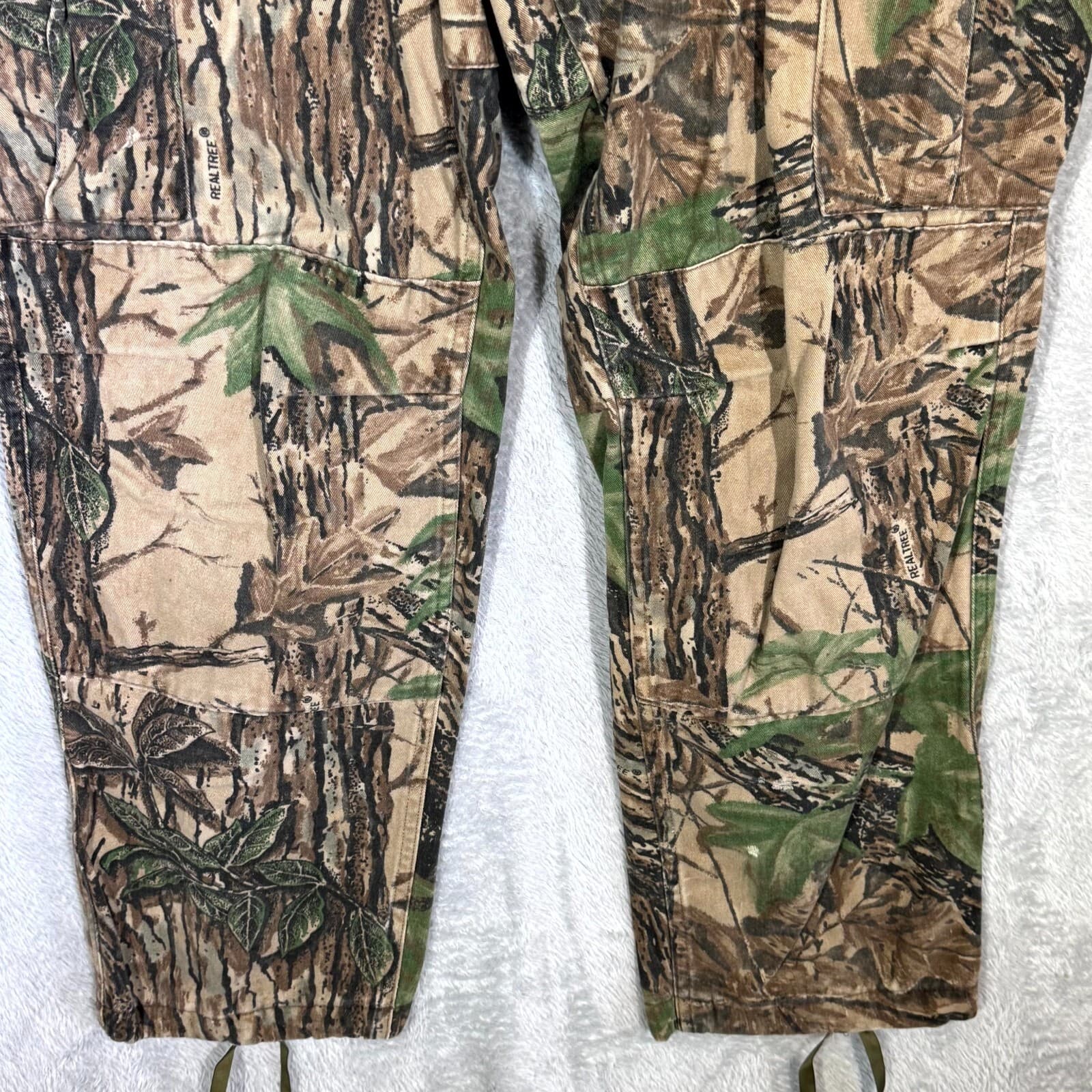 Rattlers Brand Cargo Pants Men 32 Brown Camo Cotton Hunting Outdoor Drawstring - Thumbnail 5