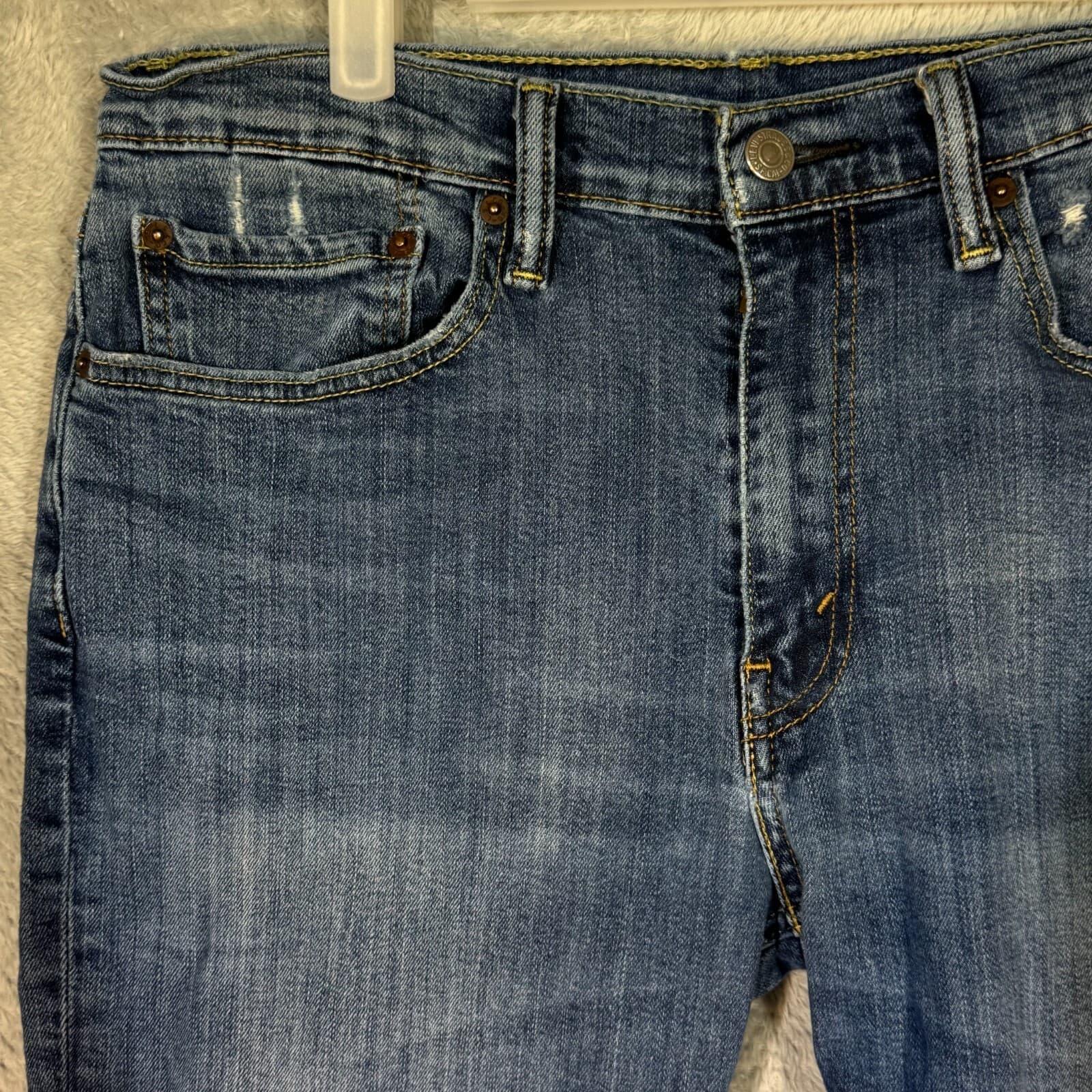 Levi’s 514 Men’s Jeans Straight Leg 34x30 Blue Denim Mid Rise 100% Cotton - Thumbnail 6