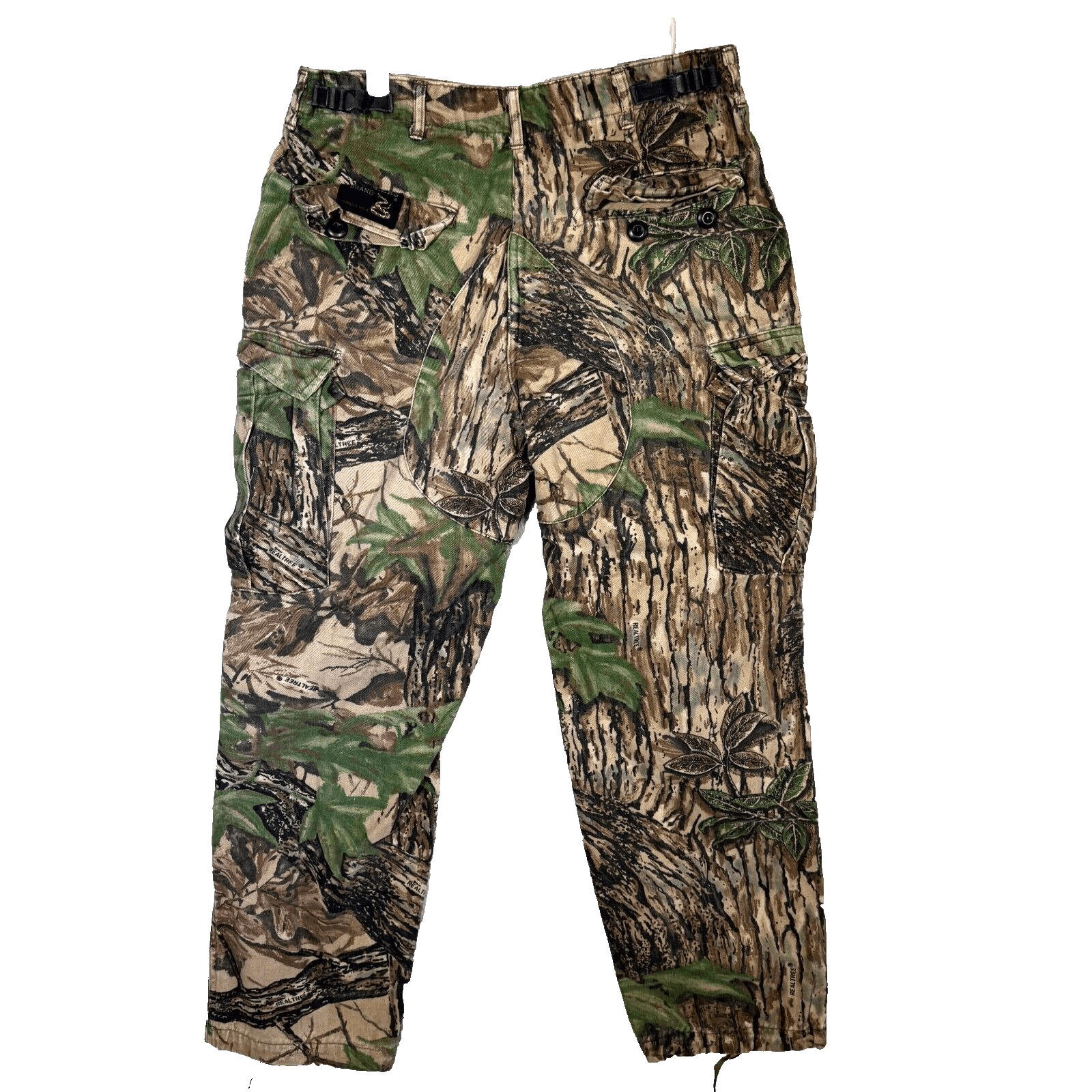 Rattlers Brand Cargo Pants Men 32 Brown Camo Cotton Hunting Outdoor Drawstring - Thumbnail 2