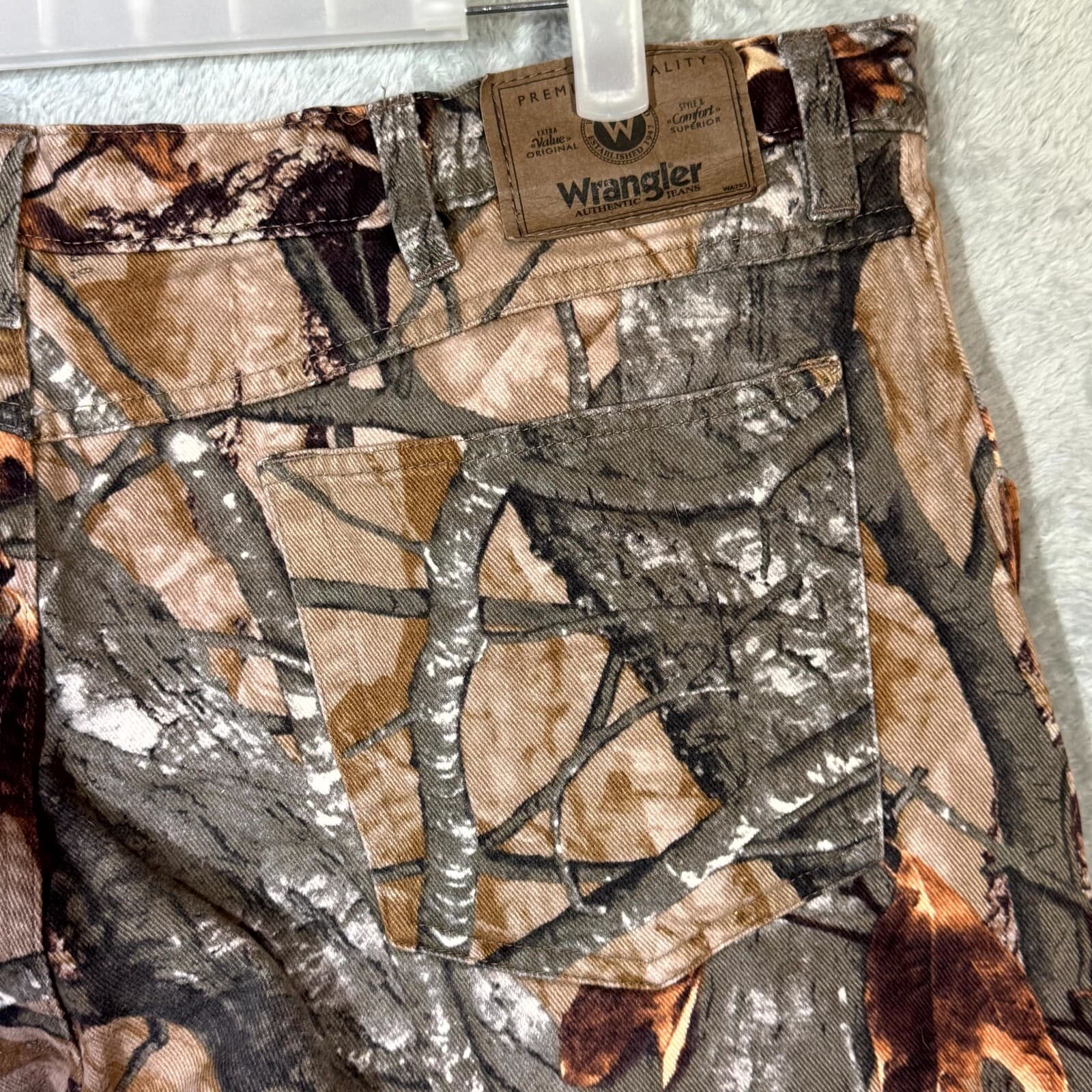 Wrangler Authentics Jeans Men 40X32 Brown Camo Cotton Relaxed Fit Straight Leg - Thumbnail 7