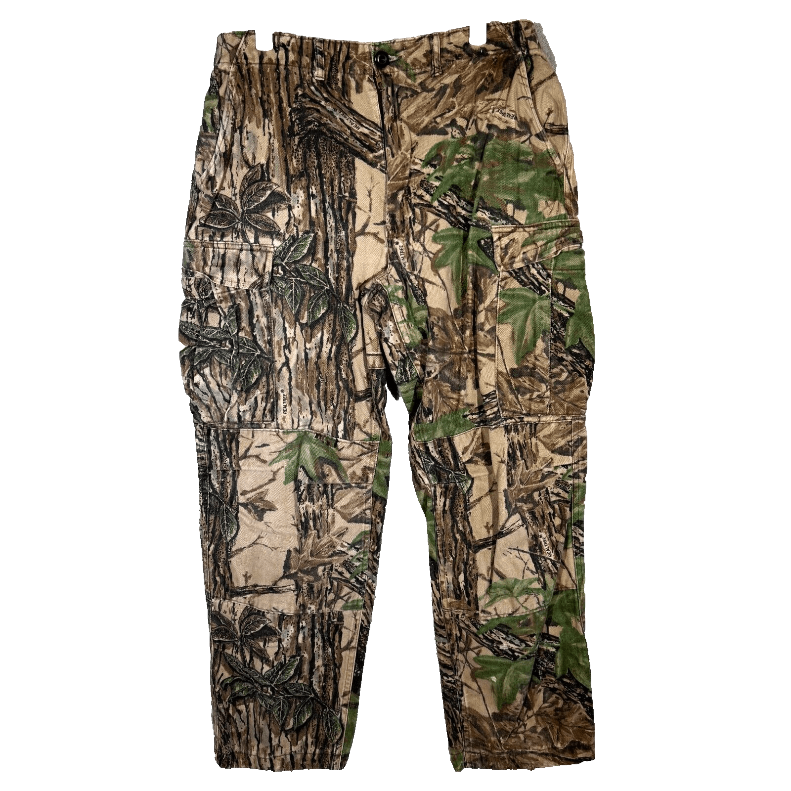 Rattlers Brand Cargo Pants Men 32 Brown Camo Cotton Hunting Outdoor Drawstring - Image 1