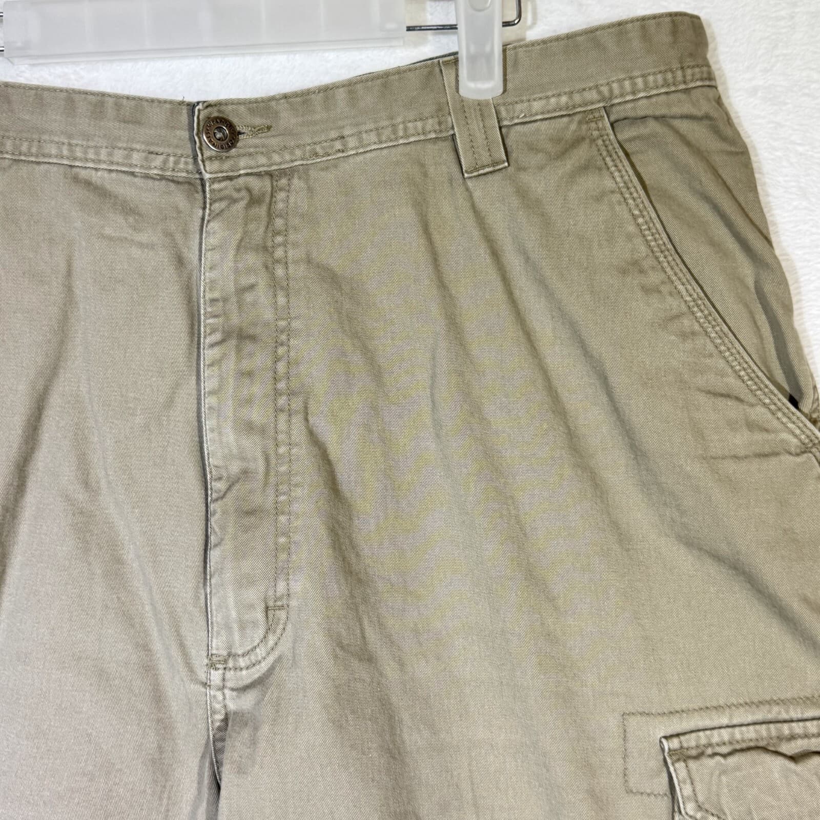 Wrangler Hero Shorts Men’s 40 Khaki Cargo 100% Cotton Outdoor Workwear Zip Fly - Thumbnail 5