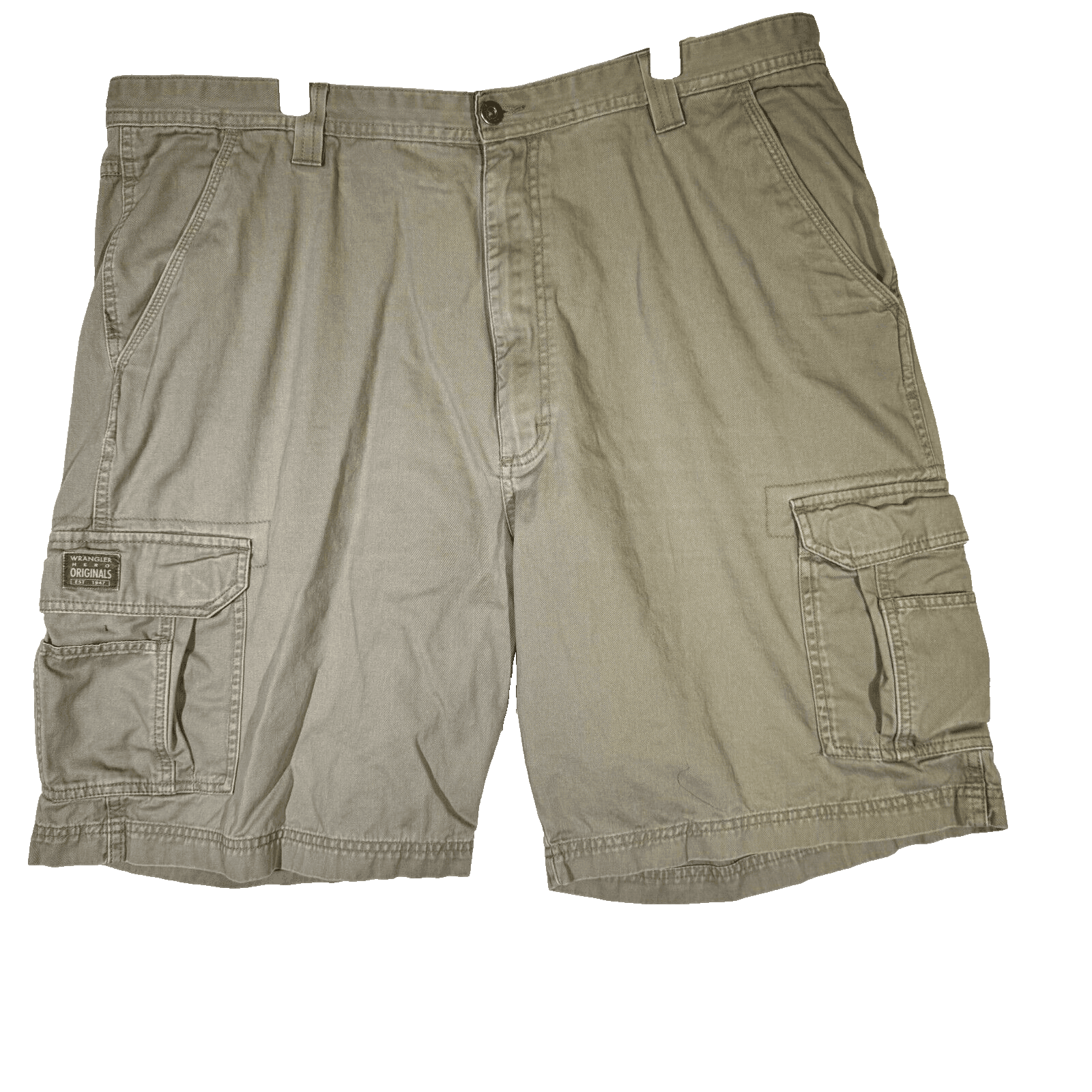 Wrangler Hero Shorts Men’s 40 Khaki Cargo 100% Cotton Outdoor Workwear Zip Fly - Image 1