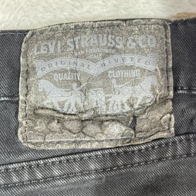 Levis 510 Jeans Mens 32x32 (32x30) Black Charcoal Skinny Slim Stretch Denim - Thumbnail 7