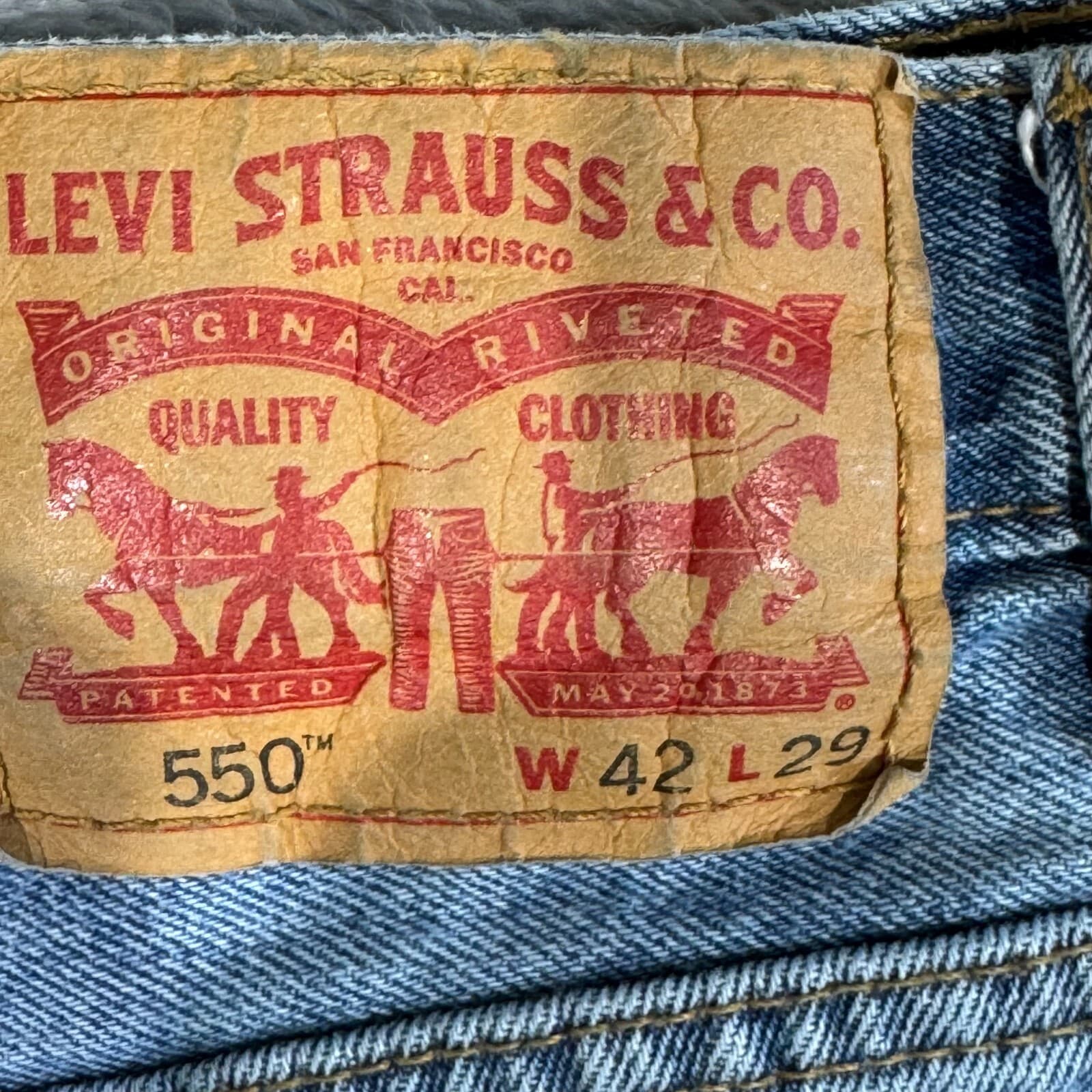 Levi’s 550 Men’s Jeans 42x29 Relaxed Straight Blue Denim Medium Wash - Thumbnail 10