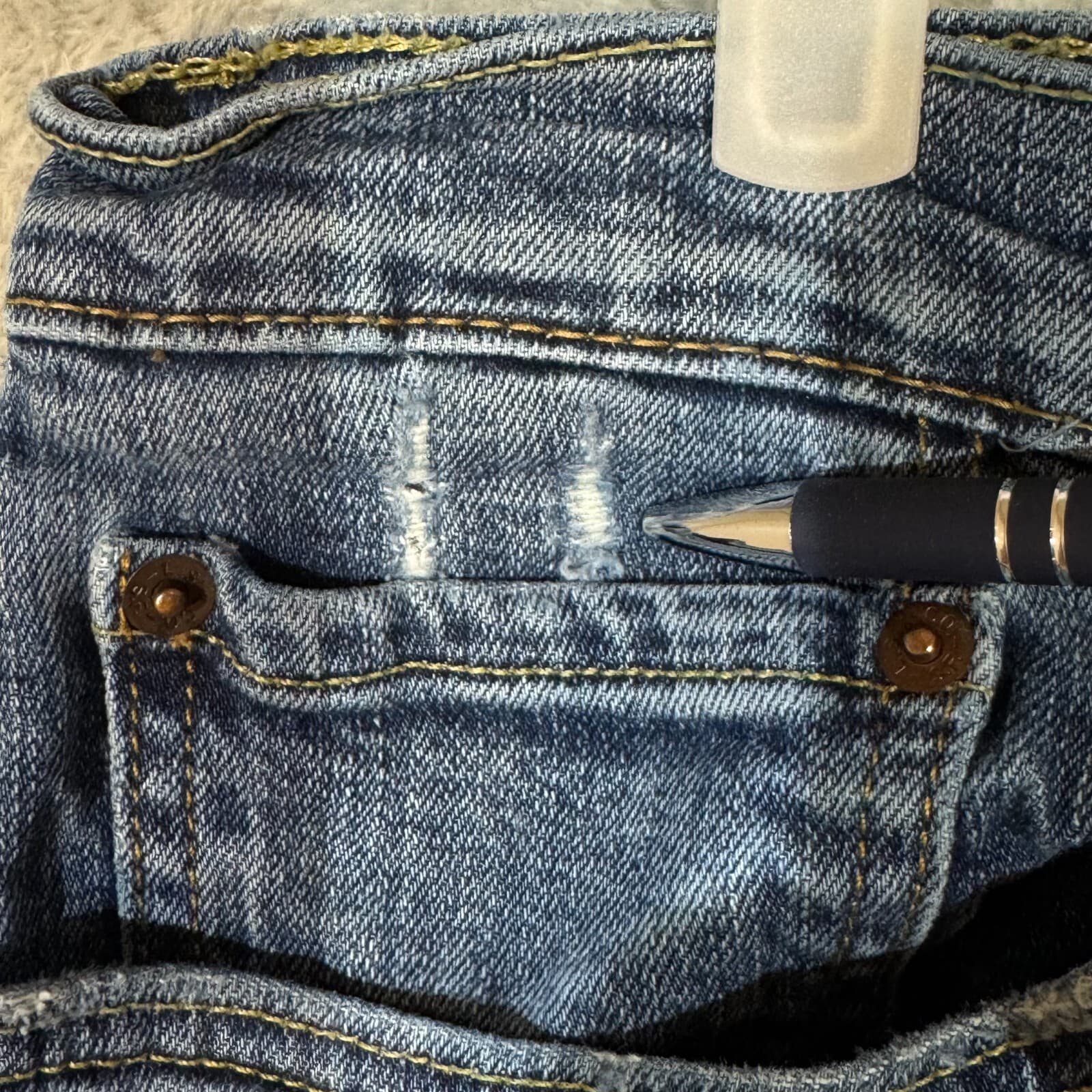 Levi’s 514 Men’s Jeans Straight Leg 34x30 Blue Denim Mid Rise 100% Cotton - Thumbnail 4