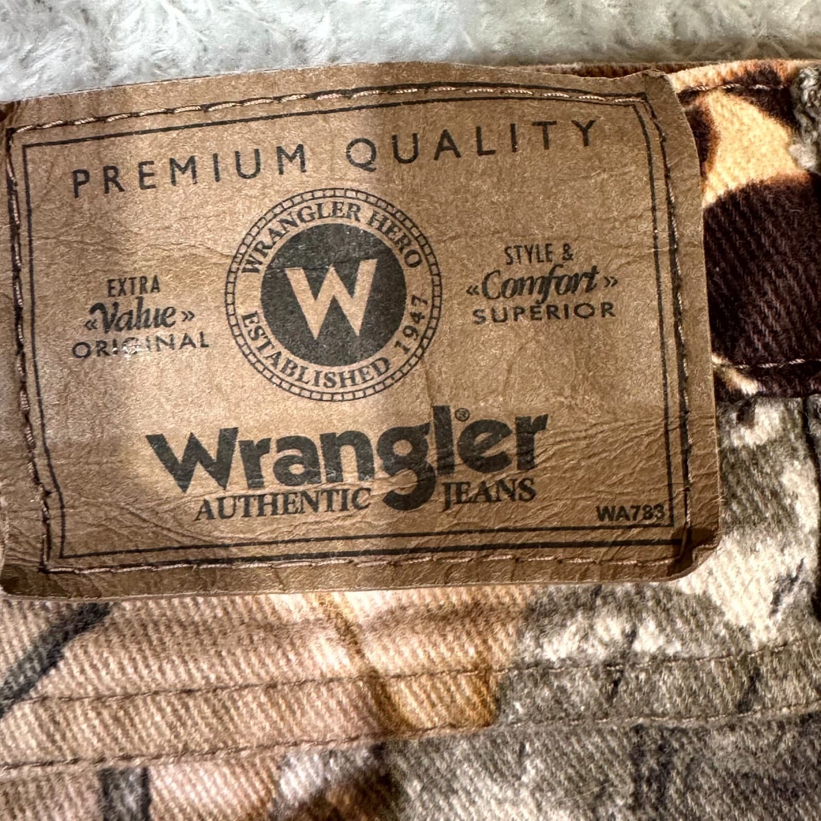Wrangler Authentics Jeans Men 40X32 Brown Camo Cotton Relaxed Fit Straight Leg - Thumbnail 10