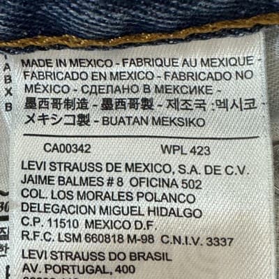 Levis 560 Jeans Mens 46x30 (46x29) Blue Medium Wash Relaxed Tapered Leg Denim - Thumbnail 4