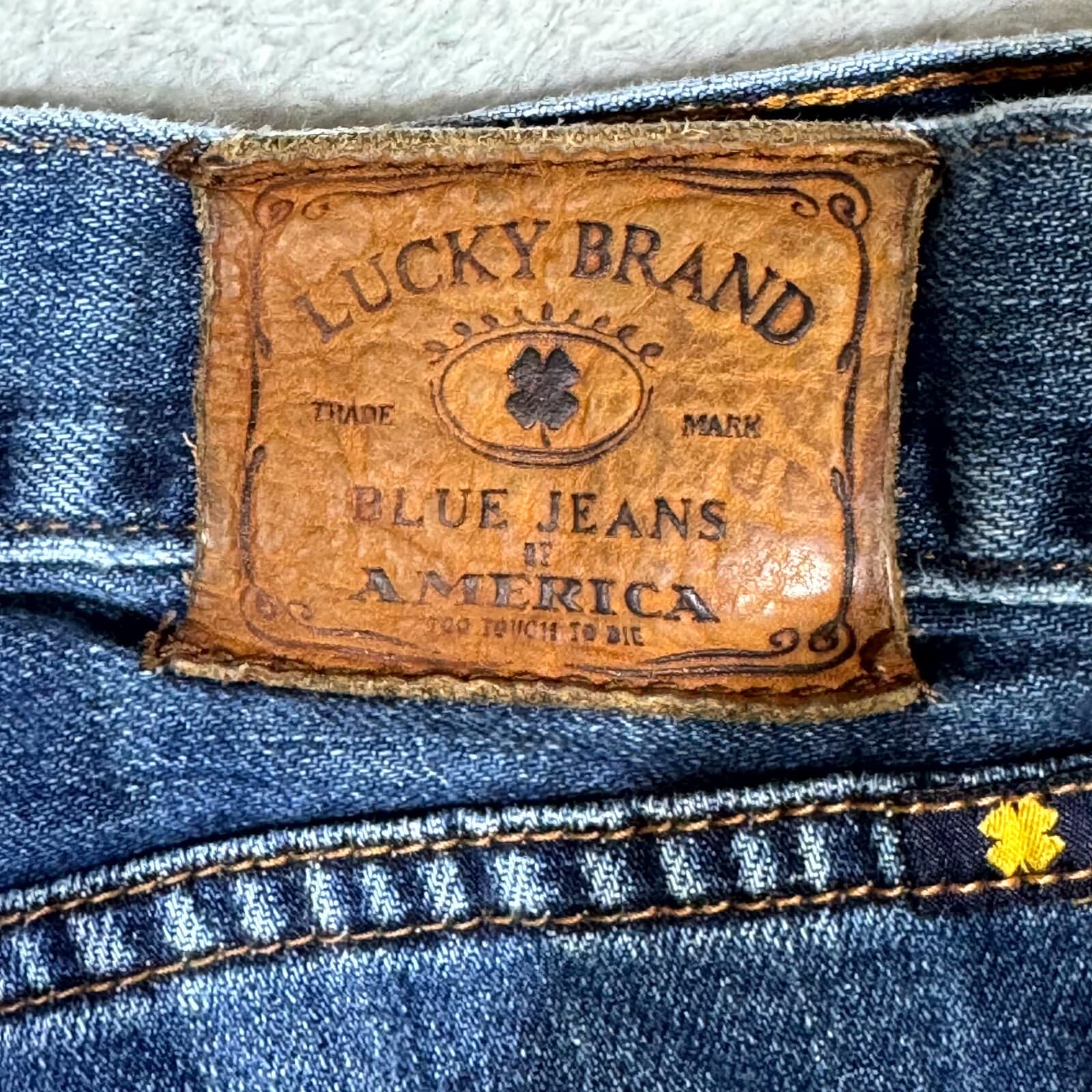 Lucky Brand 361 Jeans Men 40X30 Blue Denim Vintage Straight Leg Mid-Rise Stretch - Thumbnail 10