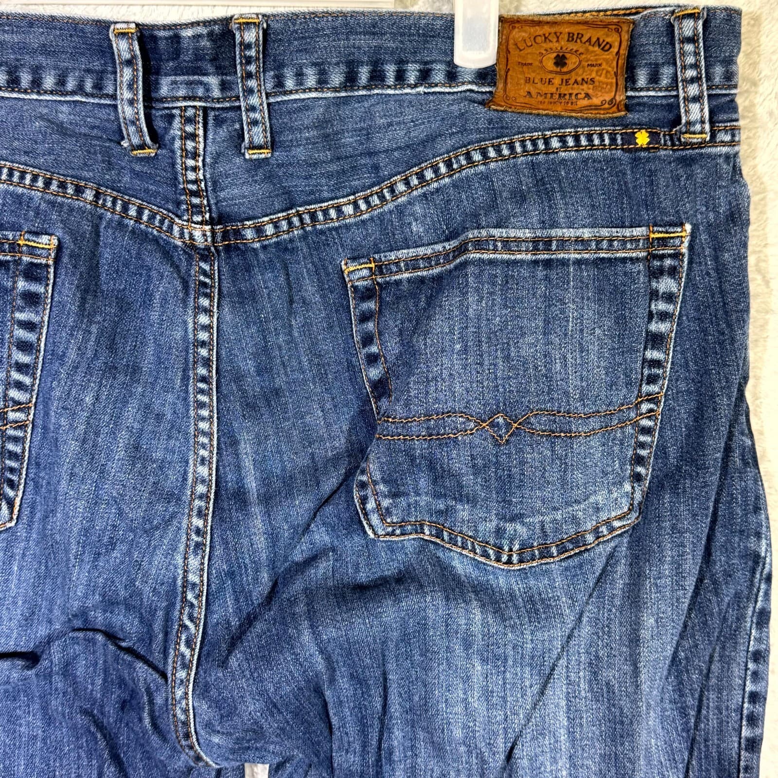 Lucky Brand 361 Jeans Men 40X30 Blue Denim Vintage Straight Leg Mid-Rise Stretch - Thumbnail 7