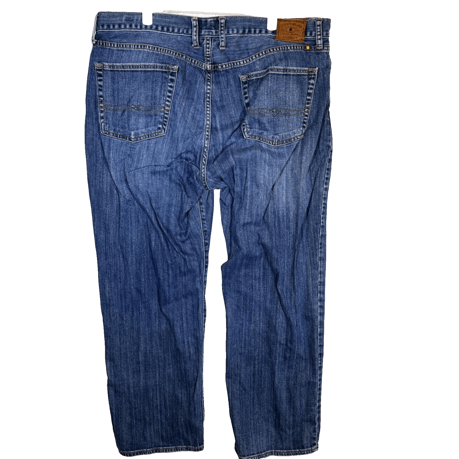Lucky Brand 361 Jeans Men 40X30 Blue Denim Vintage Straight Leg Mid-Rise Stretch - Thumbnail 2