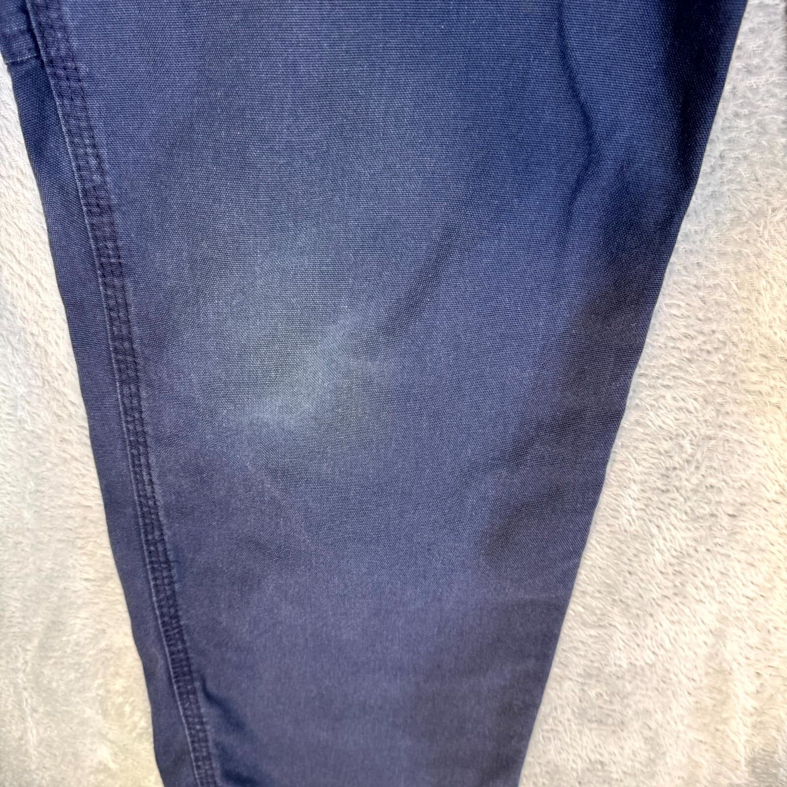 Carhartt 383-20 Dungaree Pants Mens 38x30 Navy Canvas Carpenter Workwear - Thumbnail 3