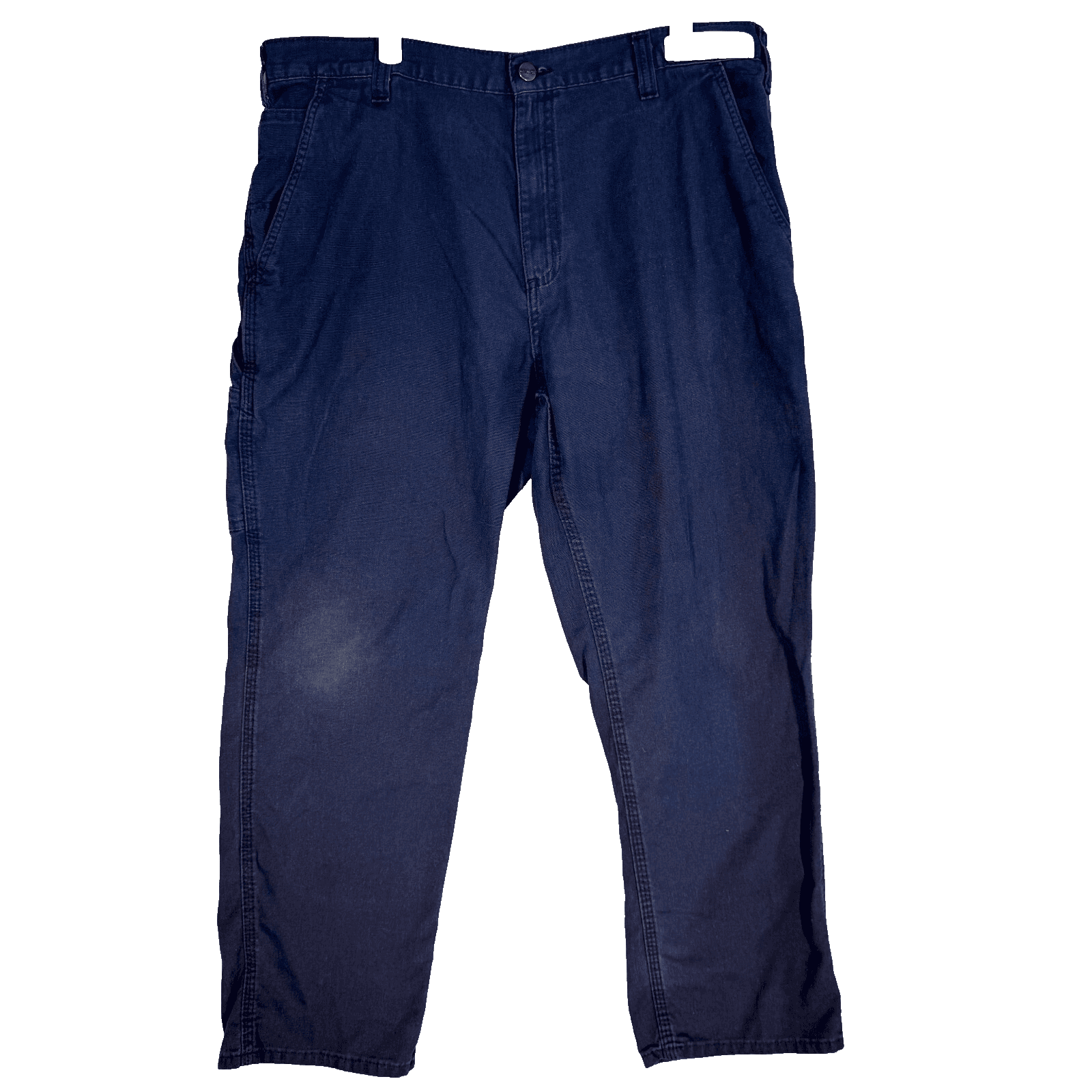 Carhartt 383-20 Dungaree Pants Mens 38x30 Navy Canvas Carpenter Workwear - Image 1