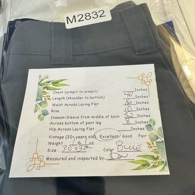 Dickies WP594DN Pants Mens 30x32 Blue Slim Straight Cargo Workwear Utility - Thumbnail 7