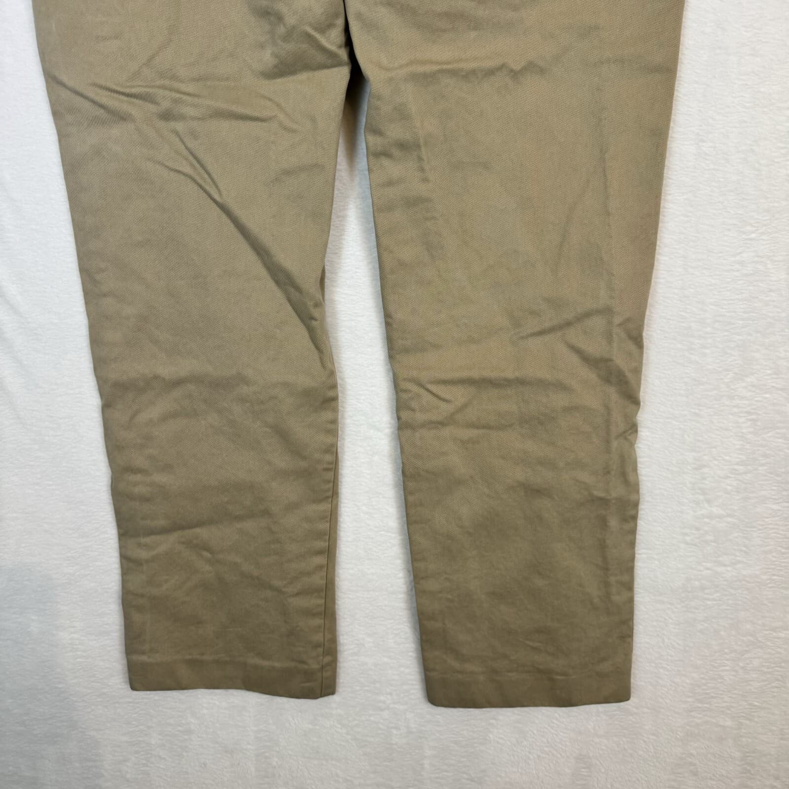 J.Crew Women’s Essential Chino Pants 33W Khaki Cotton Mid-Rise Straight Leg W375 - Thumbnail 6