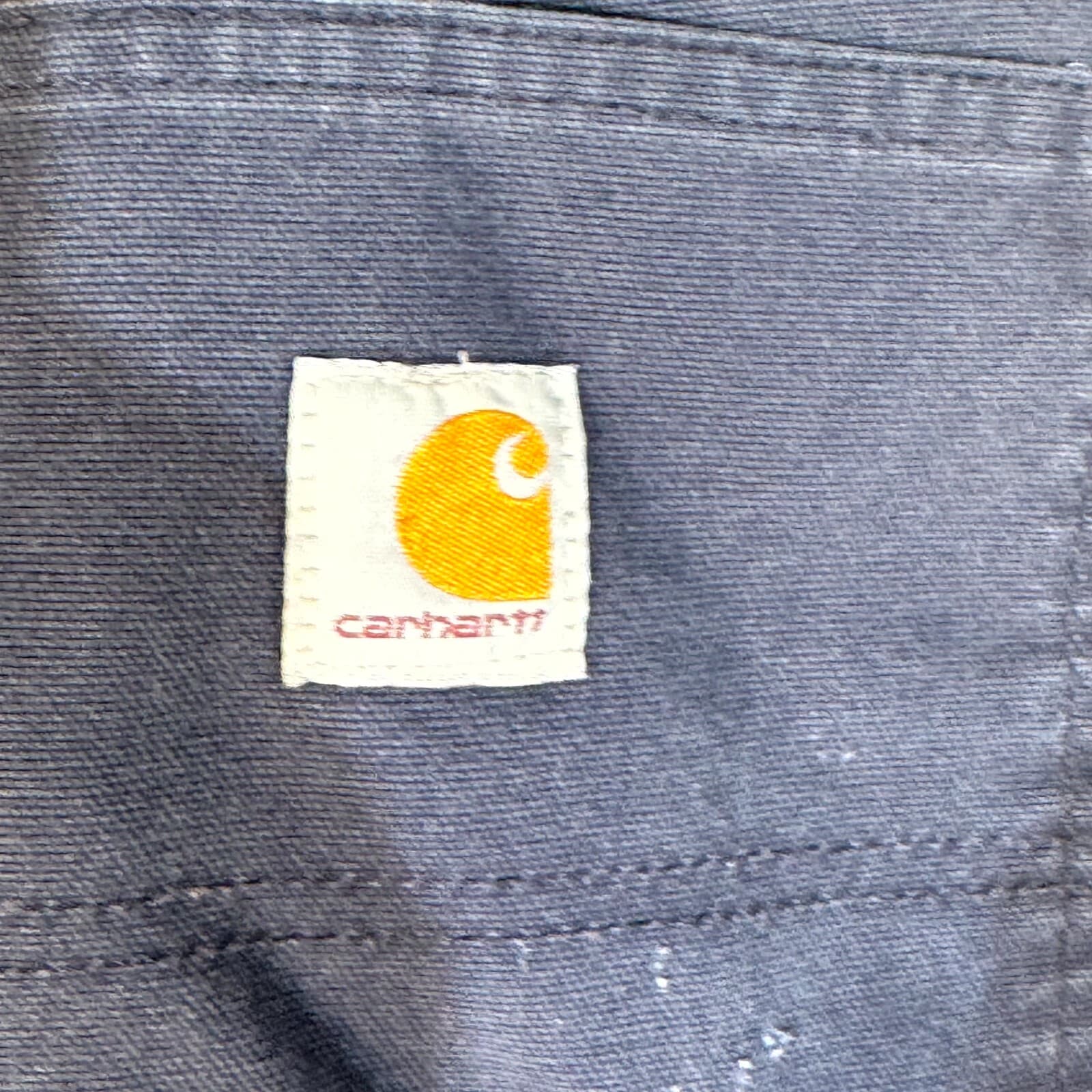 Carhartt 383-20 Dungaree Pants Mens 38x34 Navy Canvas Carpenter Workwear - Thumbnail 4