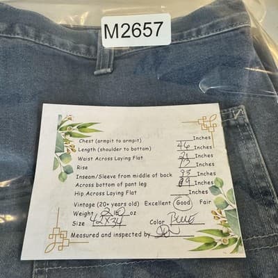 Carhartt Jeans Mens 42x34 Blue Dungaree Fit Workwear Denim Pants (42x34) - Thumbnail 8