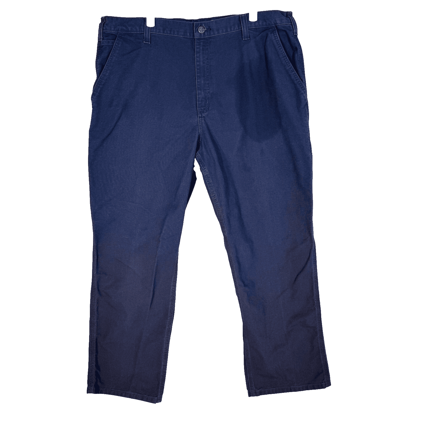Carhartt 383-20 Dungaree Pants Mens 40x30 Navy Canvas Carpenter Workwear - Image 1