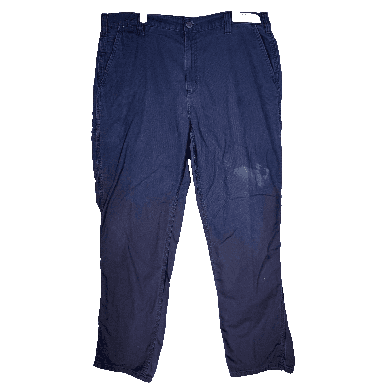 Carhartt 383-20 Dungaree Pants Mens 38x34 Navy Canvas Carpenter Workwear - Image 1
