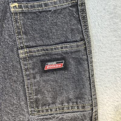 Dickies Carpenter Shorts Mens 32 Gray Denim Workwear Utility Pockets Relaxed - Thumbnail 3
