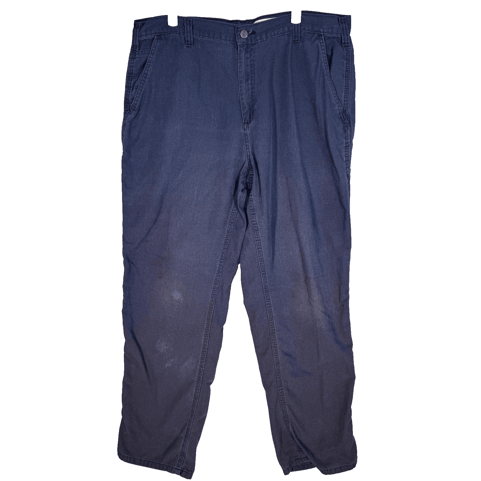 Carhartt 383-20 Dungaree Pants Mens 38x32 Navy Canvas Carpenter Workwear - Image 1