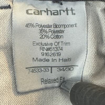 Carhartt Pants Mens 34x30 Gray Ripstop Relaxed Fit Workwear Cargo (34x30) - Thumbnail 8