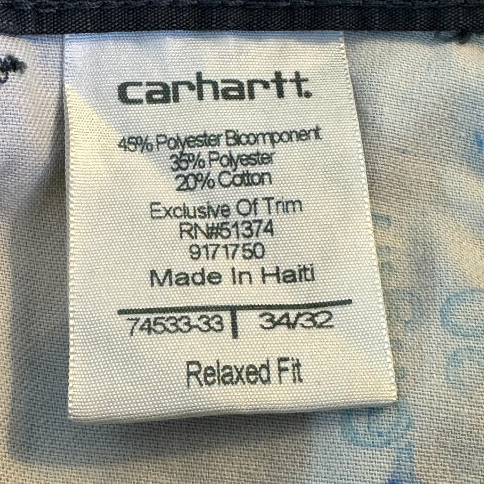 Carhartt 74533-33 Pants Mens 34x32 Gray Ripstop Relaxed Fit Workwear - Thumbnail 6