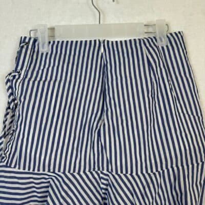 JOA Womens Mini Skirt Sz S Blue White Striped Cotton Lace-Up Zipper Closure W250 - Thumbnail 4
