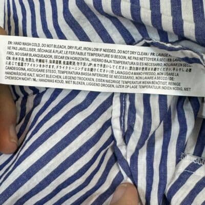 JOA Womens Mini Skirt Sz S Blue White Striped Cotton Lace-Up Zipper Closure W250 - Thumbnail 5